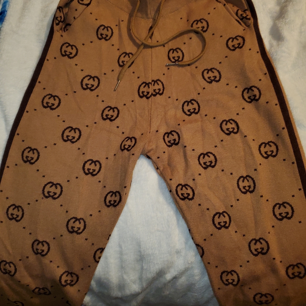 Brown Patterned Joggers